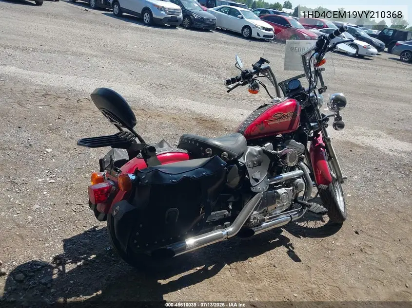 1997 Harley-Davidson Xl883 Hugger VIN: 1HD4CEM19VY210368 Lot: 45610039
