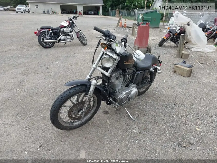 2000 Harley-Davidson Xl883 VIN: 1HD4CAM11YK119191 Lot: 45308141