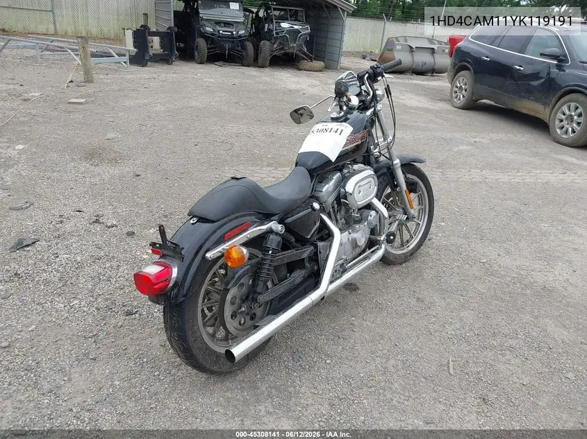 2000 Harley-Davidson Xl883 VIN: 1HD4CAM11YK119191 Lot: 45308141