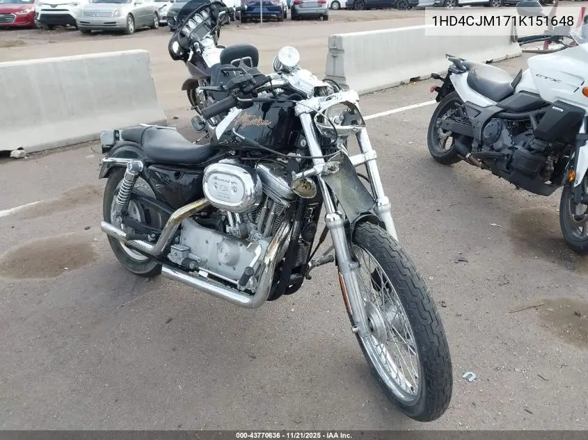 2001 Harley-Davidson Xl883 C VIN: 1HD4CJM171K151648 Lot: 43770636