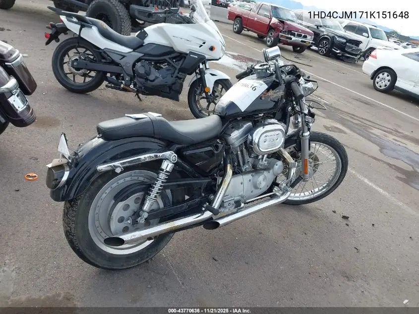 2001 Harley-Davidson Xl883 C VIN: 1HD4CJM171K151648 Lot: 43770636