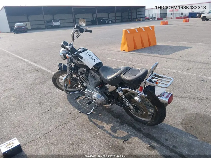 2003 Harley-Davidson Xl883 Hugger VIN: 1HD4CEM193K432313 Lot: 45663128