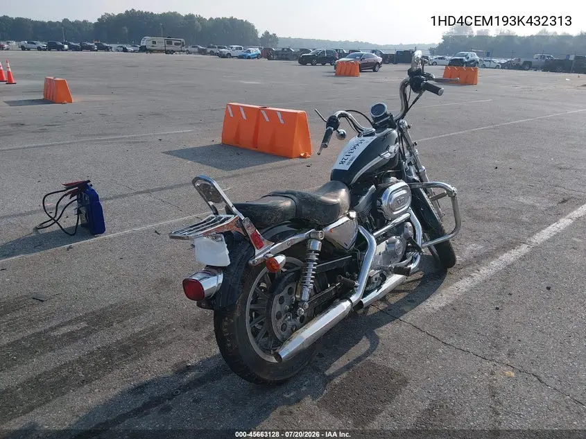 2003 Harley-Davidson Xl883 Hugger VIN: 1HD4CEM193K432313 Lot: 45663128