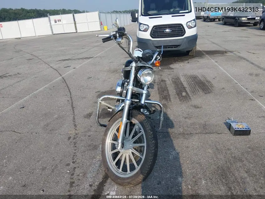 2003 Harley-Davidson Xl883 Hugger VIN: 1HD4CEM193K432313 Lot: 45663128