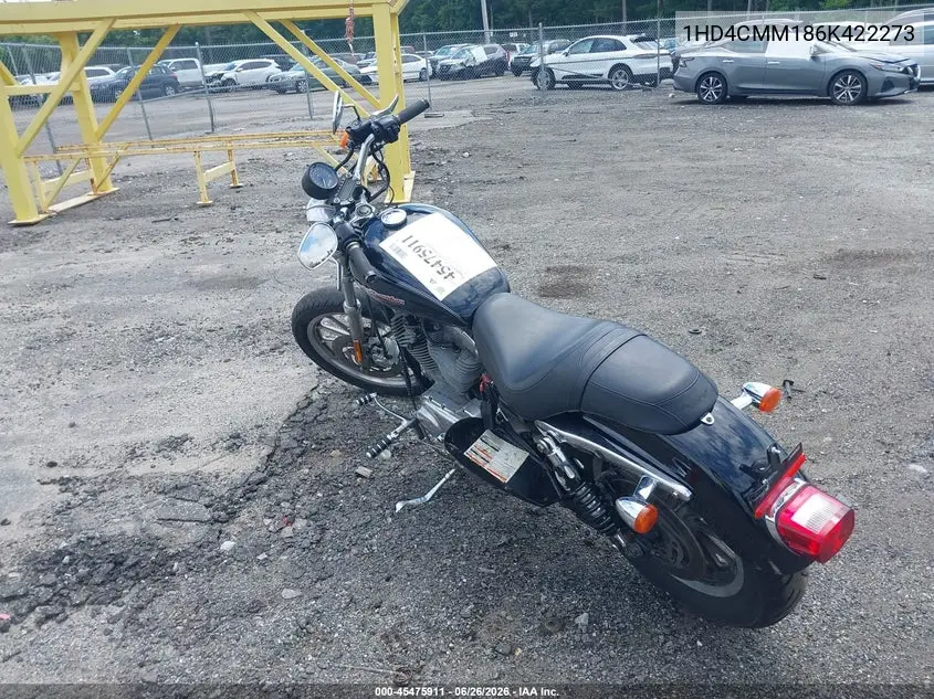 2006 Harley-Davidson Xl883 L VIN: 1HD4CMM186K422273 Lot: 45475911