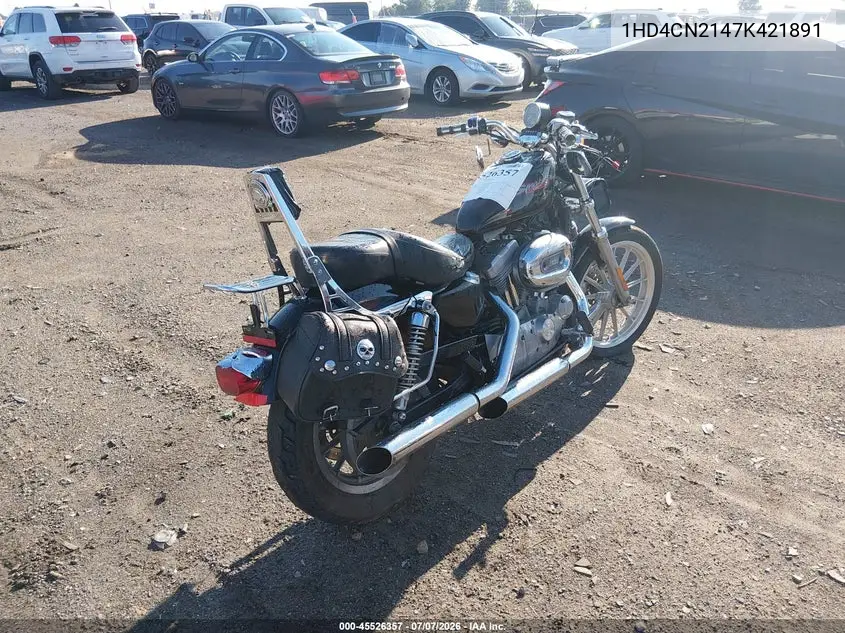 2007 Harley-Davidson Xl883 VIN: 1HD4CN2147K421891 Lot: 45526357