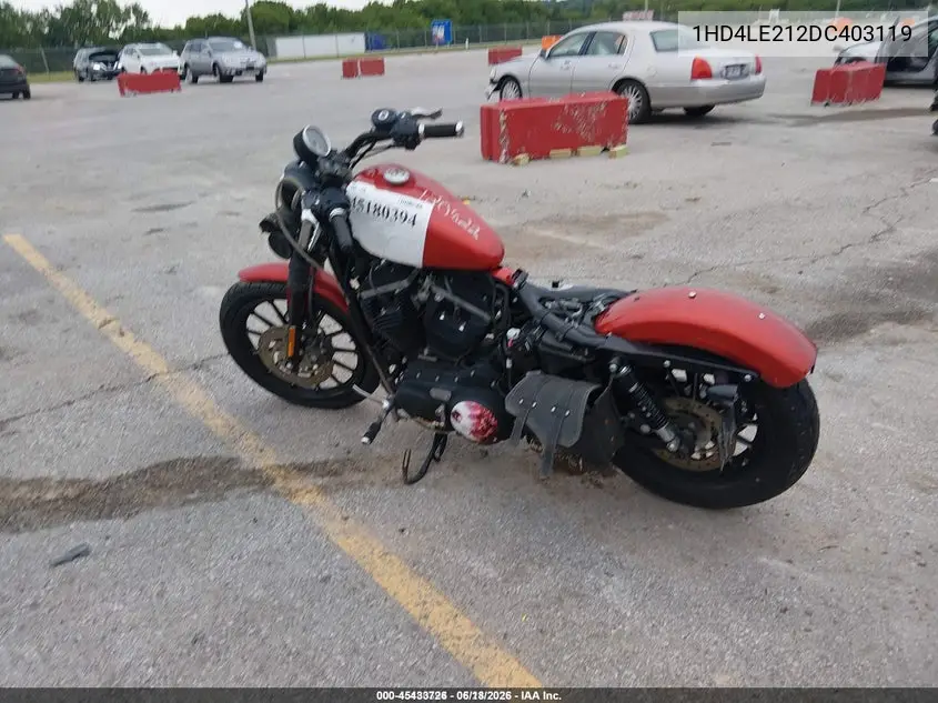 2013 Harley-Davidson Xl883 Iron 883 VIN: 1HD4LE212DC403119 Lot: 45433726