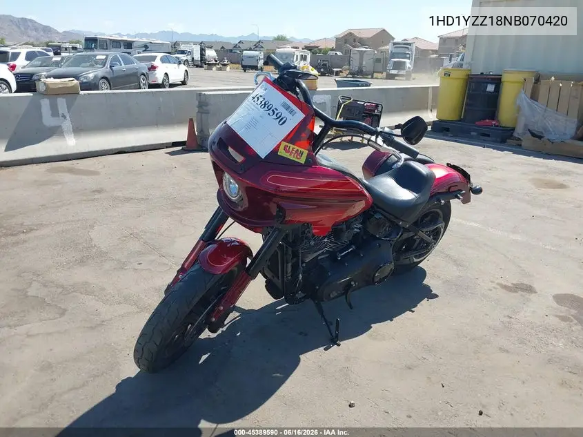 2022 Harley-Davidson Fxrst VIN: 1HD1YZZ18NB070420 Lot: 45389590