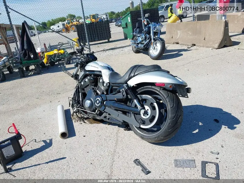 2011 Harley-Davidson Vrscdx VIN: 1HD1HHH10BC800774 Lot: 45412578