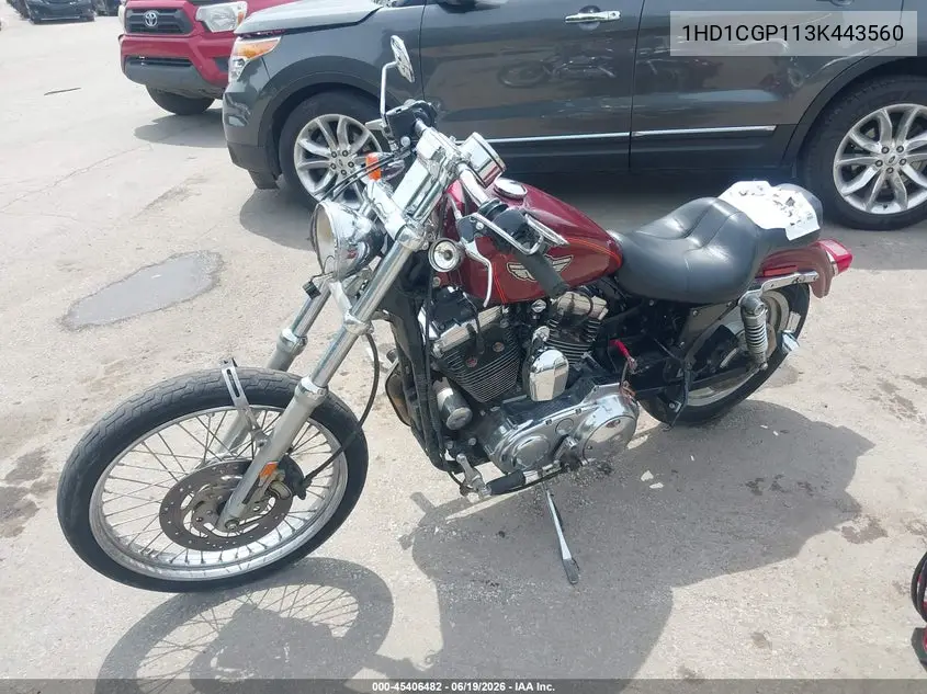 2003 Harley-Davidson Xl1200 C VIN: 1HD1CGP113K443560 Lot: 45406482