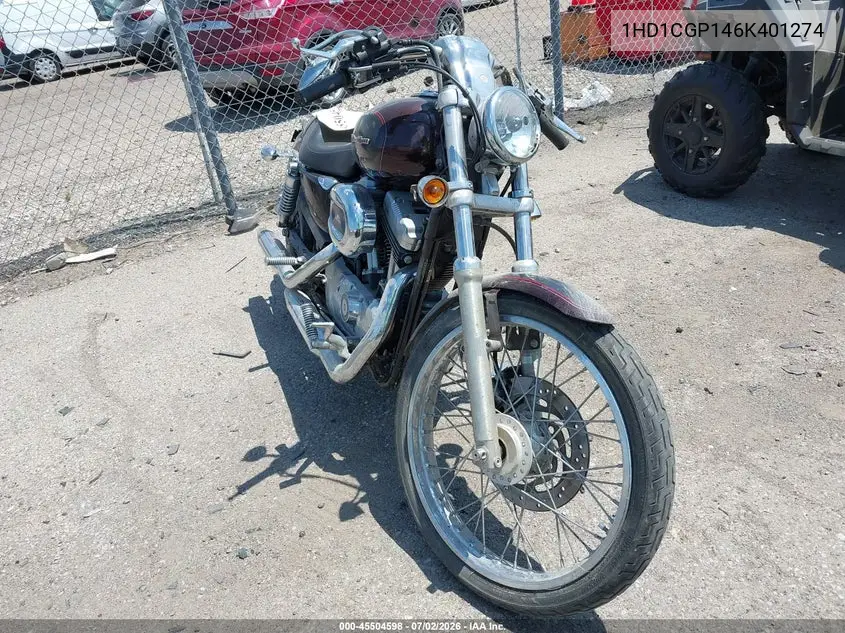 2006 Harley-Davidson Xl1200 C VIN: 1HD1CGP146K401274 Lot: 45504598