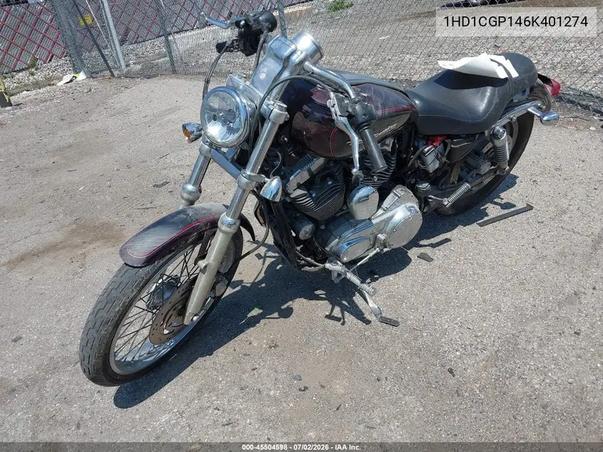 2006 Harley-Davidson Xl1200 C VIN: 1HD1CGP146K401274 Lot: 45504598