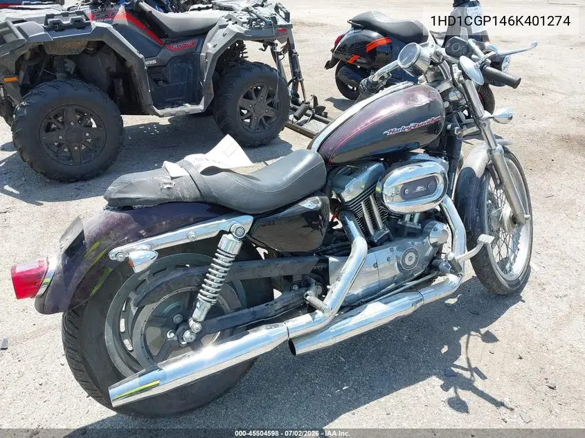 2006 Harley-Davidson Xl1200 C VIN: 1HD1CGP146K401274 Lot: 45504598