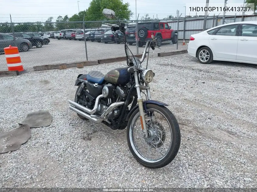 2006 Harley-Davidson Xl1200 C VIN: 1HD1CGP116K413737 Lot: 45588962