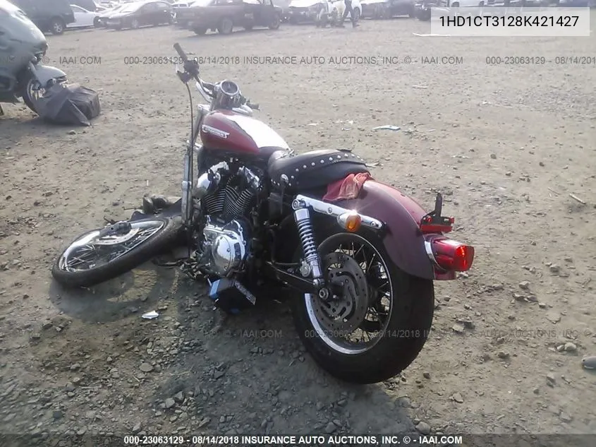 2008 Harley-Davidson Xl1200 C VIN: 1HD1CT3128K421427 Lot: 23063129