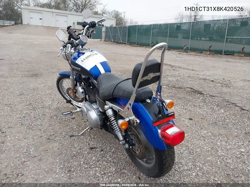 2008 Harley-Davidson Xl1200 C VIN: 1HD1CT31X8K420526 Lot: 44480258