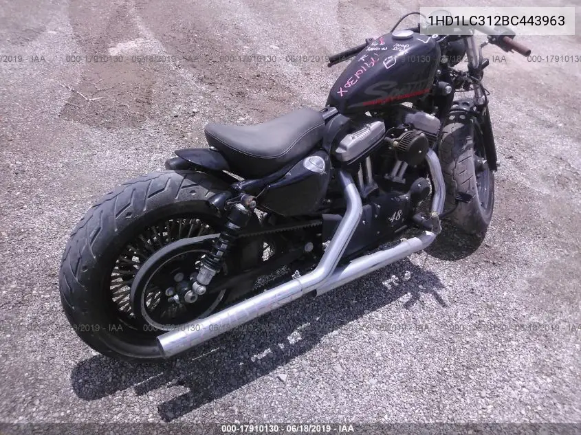 2011 Harley-Davidson Xl1200 X VIN: 1HD1LC312BC443963 Lot: 17910130