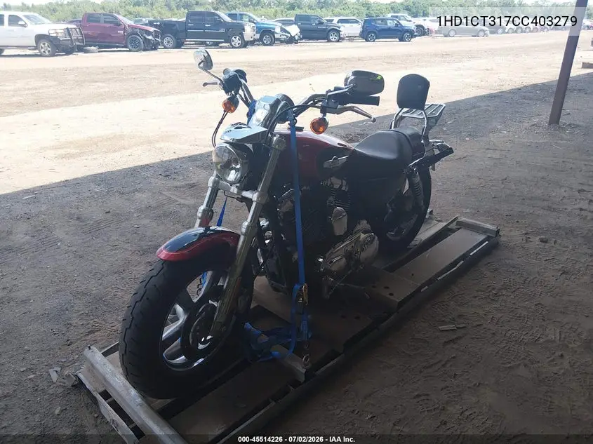 2012 Harley-Davidson Xl1200 C VIN: 1HD1CT317CC403279 Lot: 45514226