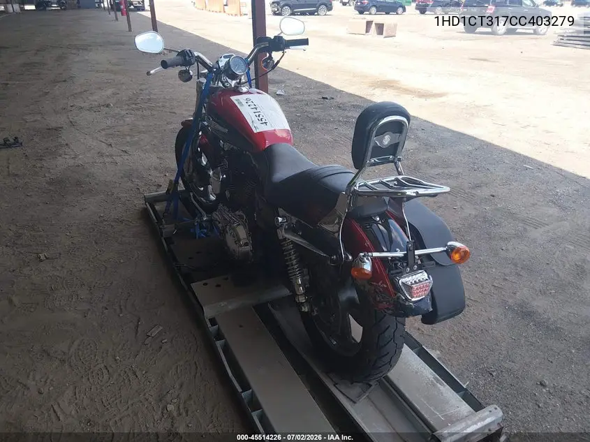 2012 Harley-Davidson Xl1200 C VIN: 1HD1CT317CC403279 Lot: 45514226