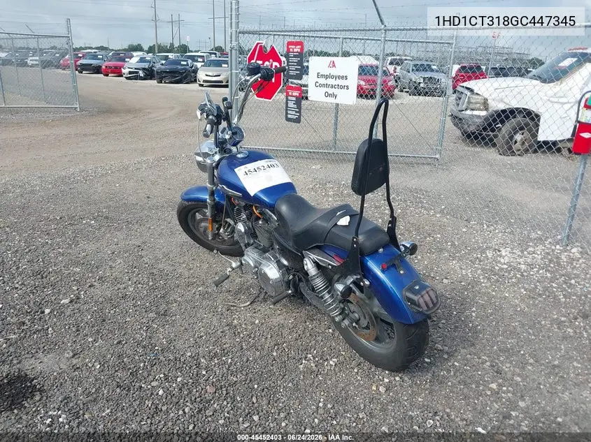 2016 Harley-Davidson Xl1200 C VIN: 1HD1CT318GC447345 Lot: 45452403