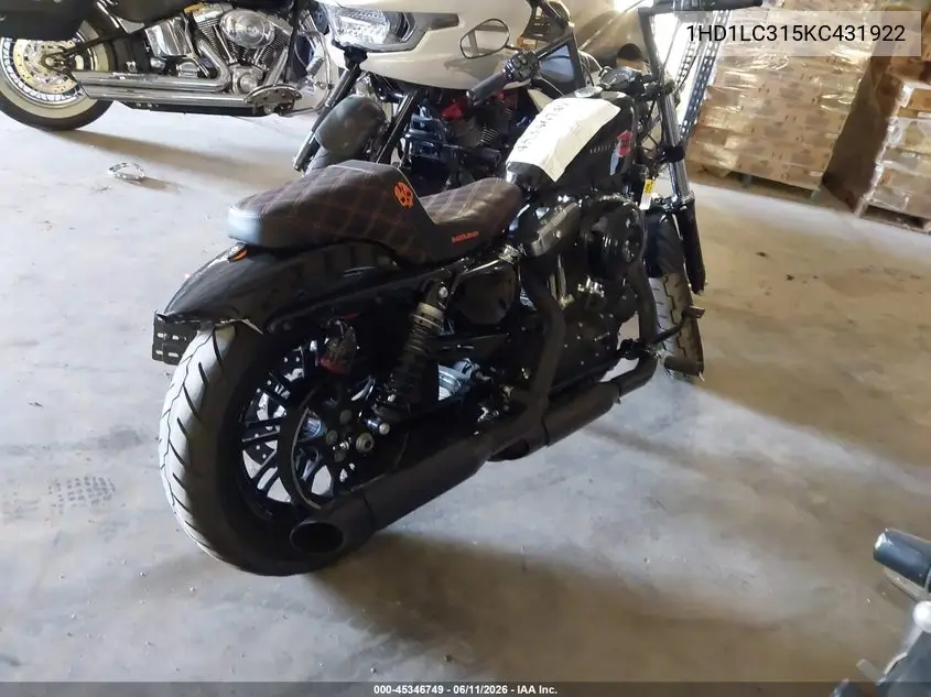 2019 Harley-Davidson Xl1200 X VIN: 1HD1LC315KC431922 Lot: 45346749