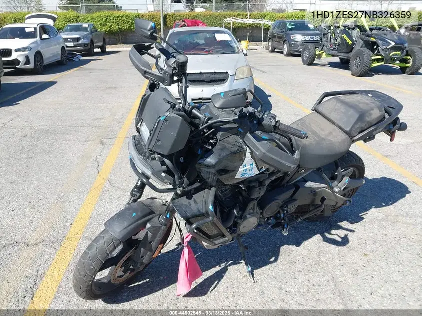2022 Harley-Davidson Ra1250 S VIN: 1HD1ZES27NB326359 Lot: 44602545
