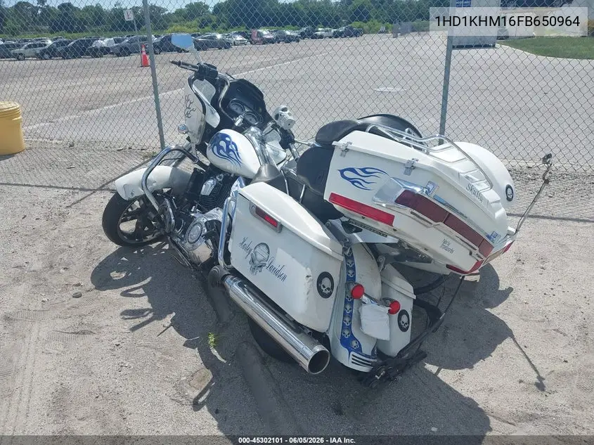 2015 Harley-Davidson Fltrx Road Glide VIN: 1HD1KHM16FB650964 Lot: 45302101