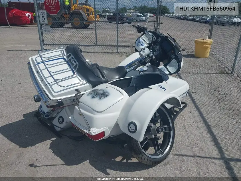 2015 Harley-Davidson Fltrx Road Glide VIN: 1HD1KHM16FB650964 Lot: 45302101