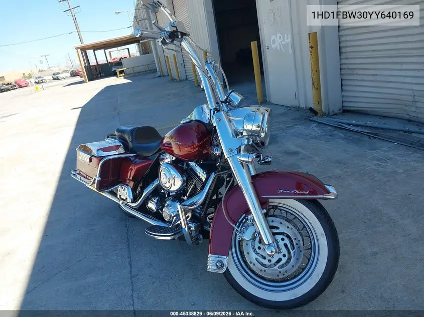 2000 Harley-Davidson Flhri VIN: 1HD1FBW30YY640169 Lot: 45338829
