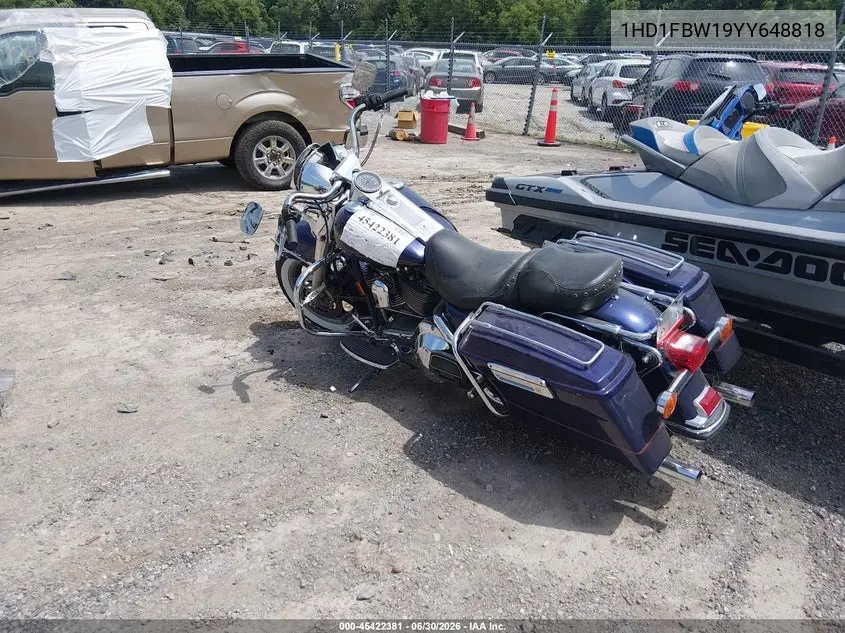 2000 Harley-Davidson Flhri VIN: 1HD1FBW19YY648818 Lot: 45422381