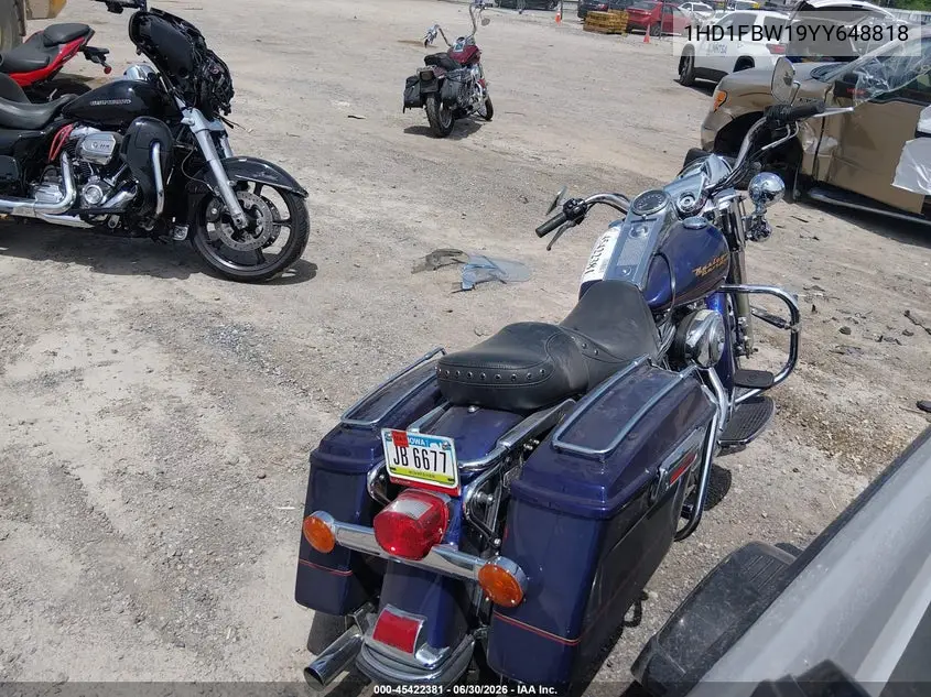 2000 Harley-Davidson Flhri VIN: 1HD1FBW19YY648818 Lot: 45422381