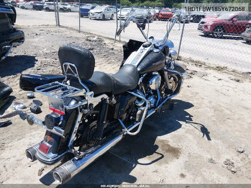 2005 Harley-Davidson Flhri VIN: 1HD1FBW185Y672068 Lot: 45295505