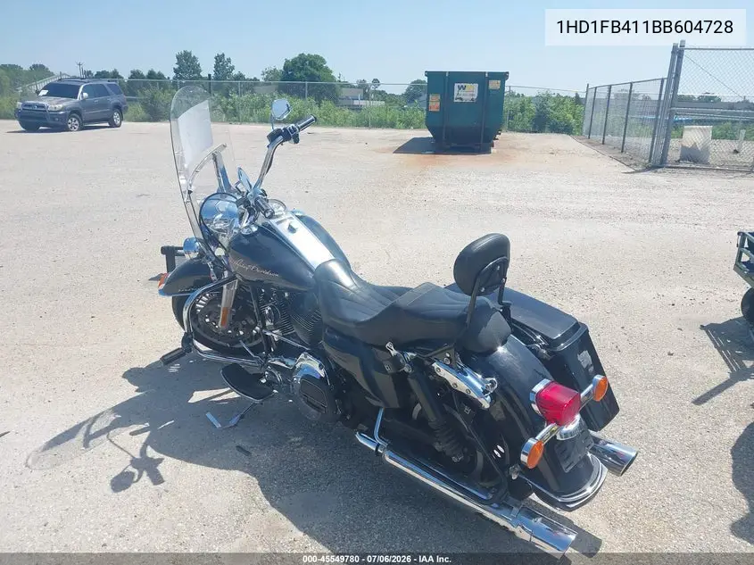 2011 Harley-Davidson Flhr VIN: 1HD1FB411BB604728 Lot: 45549780