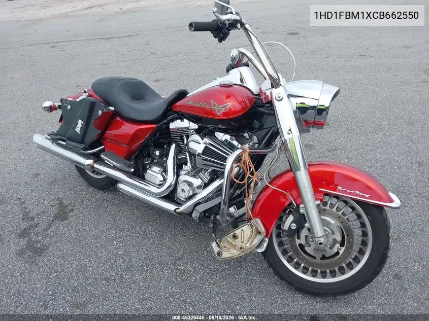 2012 Harley-Davidson Flhr Road King VIN: 1HD1FBM1XCB662550 Lot: 45320445