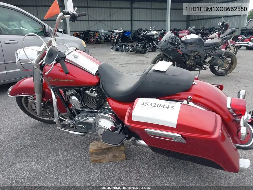 2012 Harley-Davidson Flhr Road King VIN: 1HD1FBM1XCB662550 Lot: 45320445