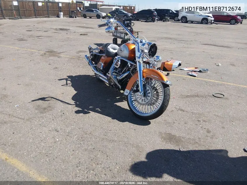 2014 Harley-Davidson Flhr Road King VIN: 1HD1FBM11EB712674 Lot: 44578117