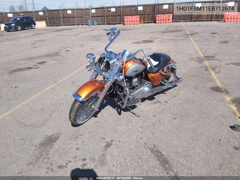 2014 Harley-Davidson Flhr Road King VIN: 1HD1FBM11EB712674 Lot: 44578117