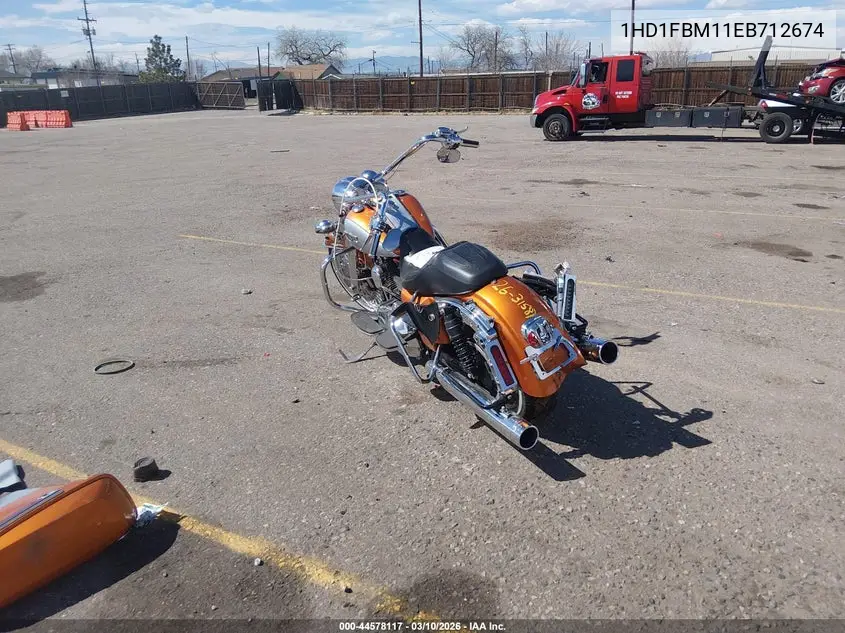 2014 Harley-Davidson Flhr Road King VIN: 1HD1FBM11EB712674 Lot: 44578117