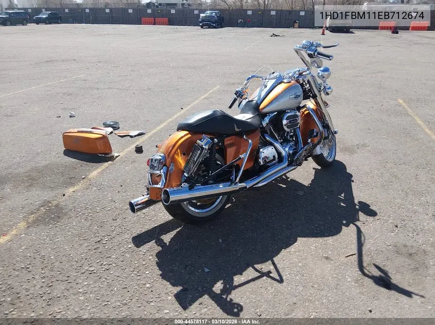 2014 Harley-Davidson Flhr Road King VIN: 1HD1FBM11EB712674 Lot: 44578117