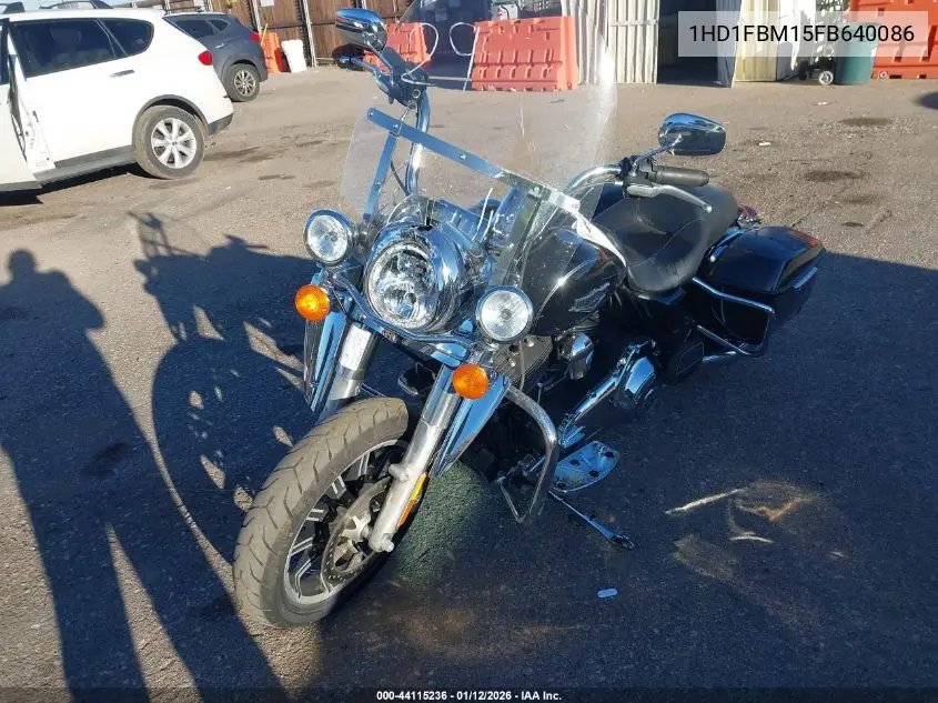2015 Harley-Davidson Flhr Road King VIN: 1HD1FBM15FB640086 Lot: 44115236