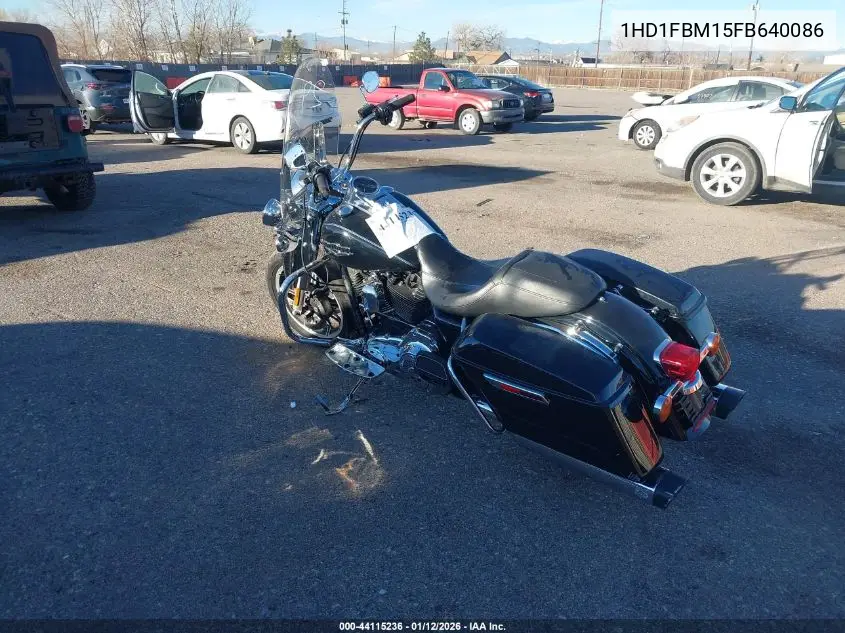 2015 Harley-Davidson Flhr Road King VIN: 1HD1FBM15FB640086 Lot: 44115236
