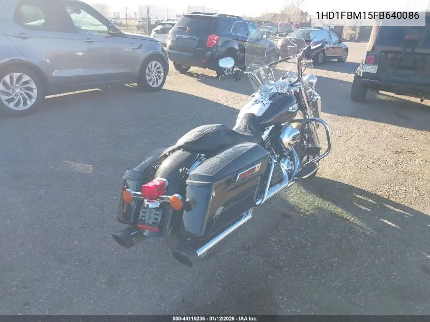 2015 Harley-Davidson Flhr Road King VIN: 1HD1FBM15FB640086 Lot: 44115236