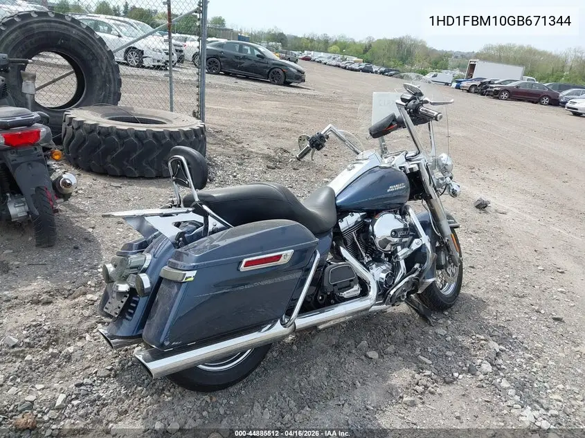 2016 Harley-Davidson Flhr Road King VIN: 1HD1FBM10GB671344 Lot: 44885512
