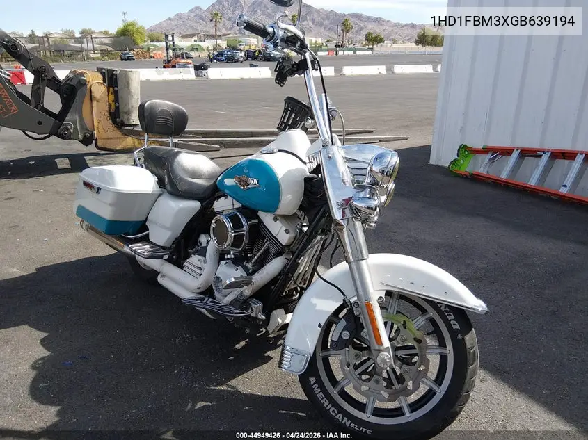2016 Harley-Davidson Flhr Road King VIN: 1HD1FBM3XGB639194 Lot: 44949426