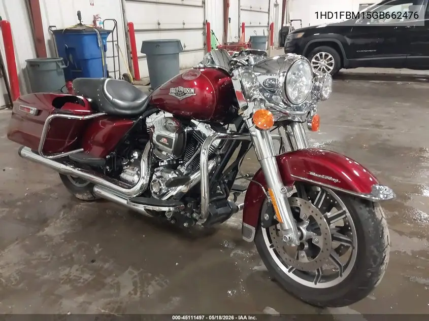 2016 Harley-Davidson Flhr Road King VIN: 1HD1FBM15GB662476 Lot: 45111497