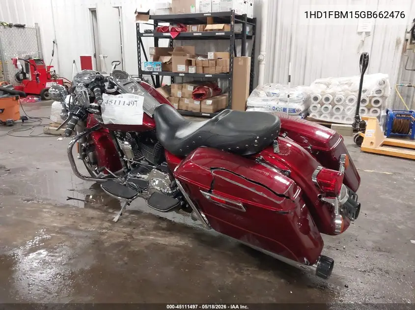 2016 Harley-Davidson Flhr Road King VIN: 1HD1FBM15GB662476 Lot: 45111497
