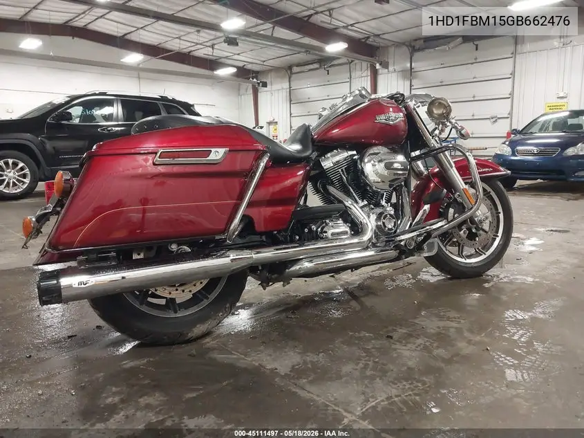 2016 Harley-Davidson Flhr Road King VIN: 1HD1FBM15GB662476 Lot: 45111497