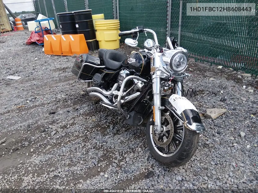 2017 Harley-Davidson Flhr Road King VIN: 1HD1FBC12HB608443 Lot: 45421519