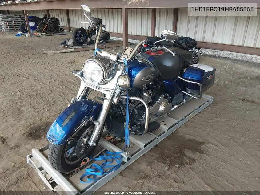 2017 Harley-Davidson Flhr Road King VIN: 1HD1FBC19HB655565 Lot: 45530222