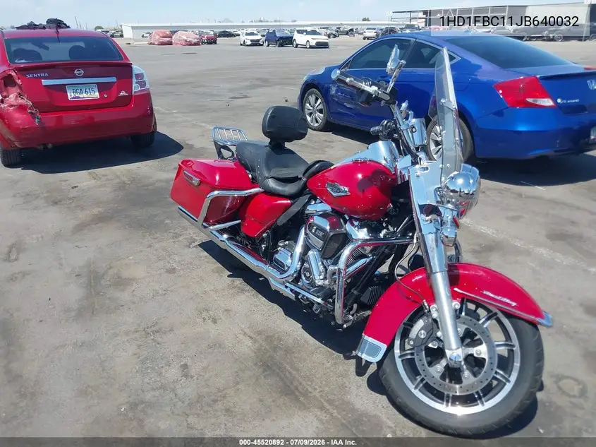 2018 Harley-Davidson Flhr Road King VIN: 1HD1FBC11JB640032 Lot: 45520892